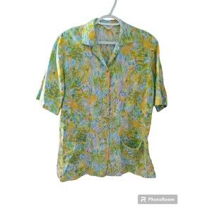 Vintage Sears and Roebuck Polyester Button Down Blouse Please Read Description